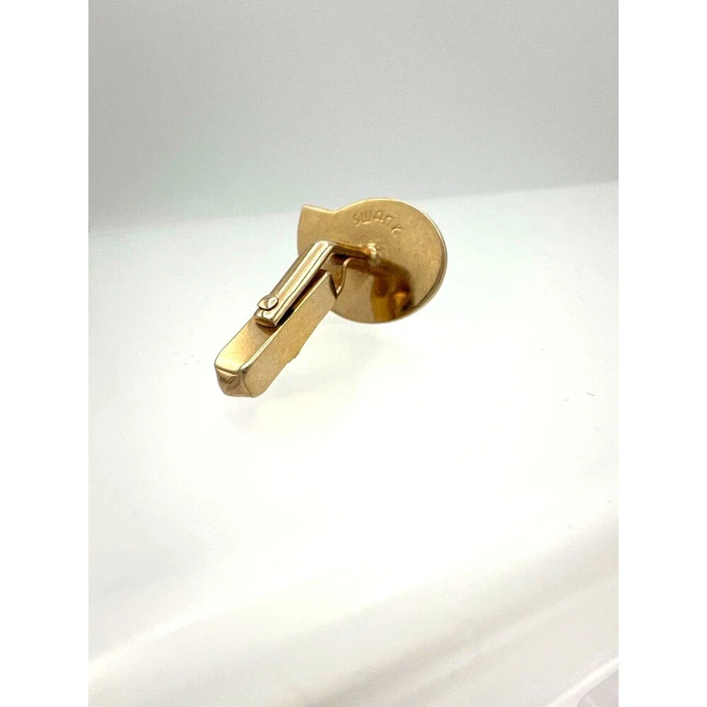 Vintage Swank‎ Gold Tone Abstract Mod Single Cufflink – Mid Century Modern